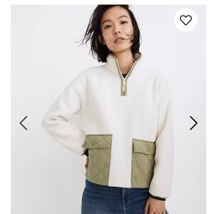 Madewell Woman cream  and Tan Fleece Hoodie